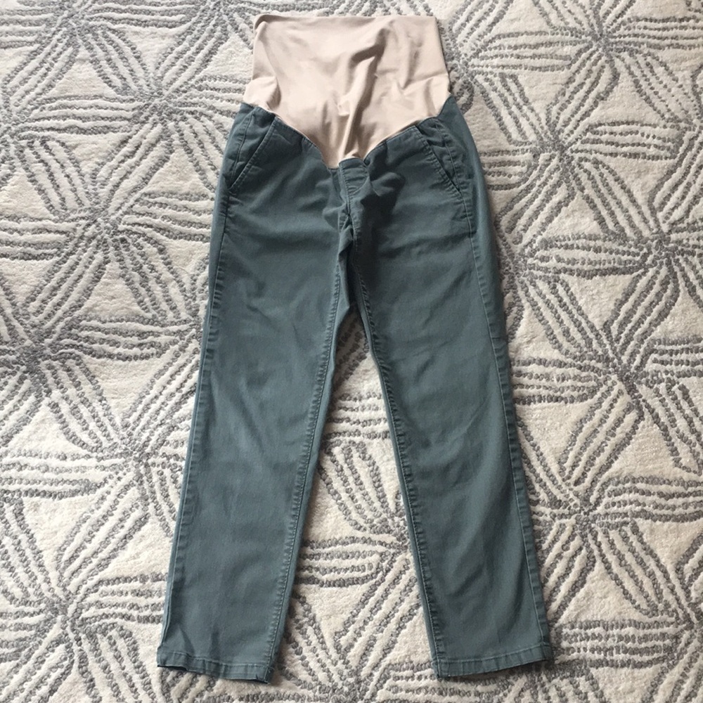 Loft petite women’s maternity green chino pants